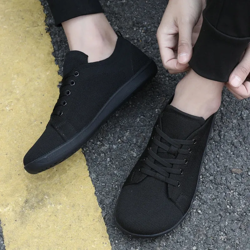 Minimalist Wide Fit Zero Drop Sole Optimal Relaxation Mens Cross Trainer Barefoot Shoes Sneakers 240627_voghion.com