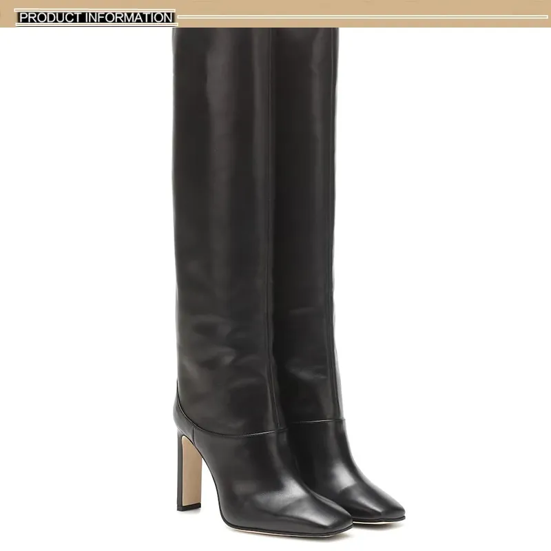 Bottes grande taille marque créateur de mode femmes au-dessus du genou chaussures à talons hauts femme automne hiver noir chaud neige longue_voghion.com