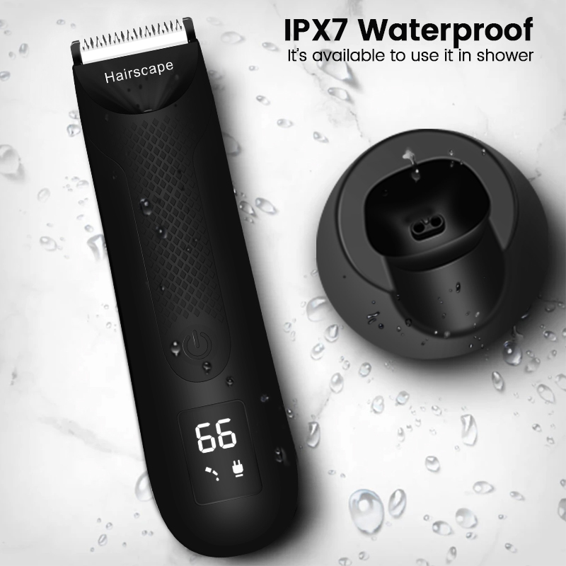 Elektrischer Schamhaarschneider für Männer, Body Groomer Clipper, Ball Shaver Bikini Epilierer, männlicher Hygienerasierer für empfindliche Teile_voghion.com