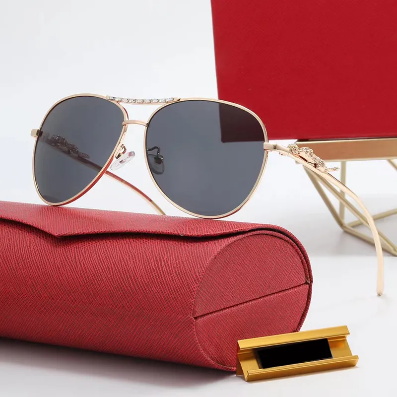 Pilot Sonnenbrille Männer Klassische Neue Spiegeldruck Interpretation Dreidimensionale Goldene Leopard Dekorative Arm High-End_voghion.com