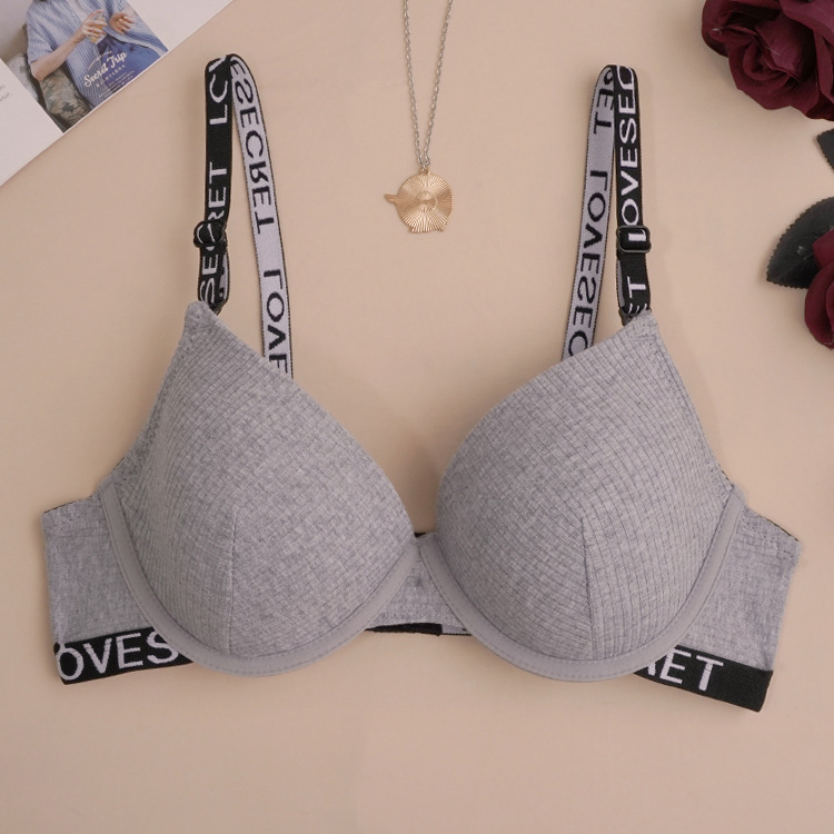 Lingerie Sexy, lettres en coton noir, moule avec armatures, soutien-gorge ajustable à la mode, nouveau en stock