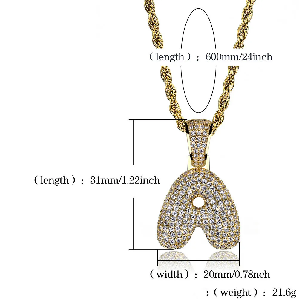 Gioielli Hip Hop da uomo, moda, collana con ciondolo a forma di lettera ghiacciata, lettere iniziali in oro, collane per uomo_voghion.com