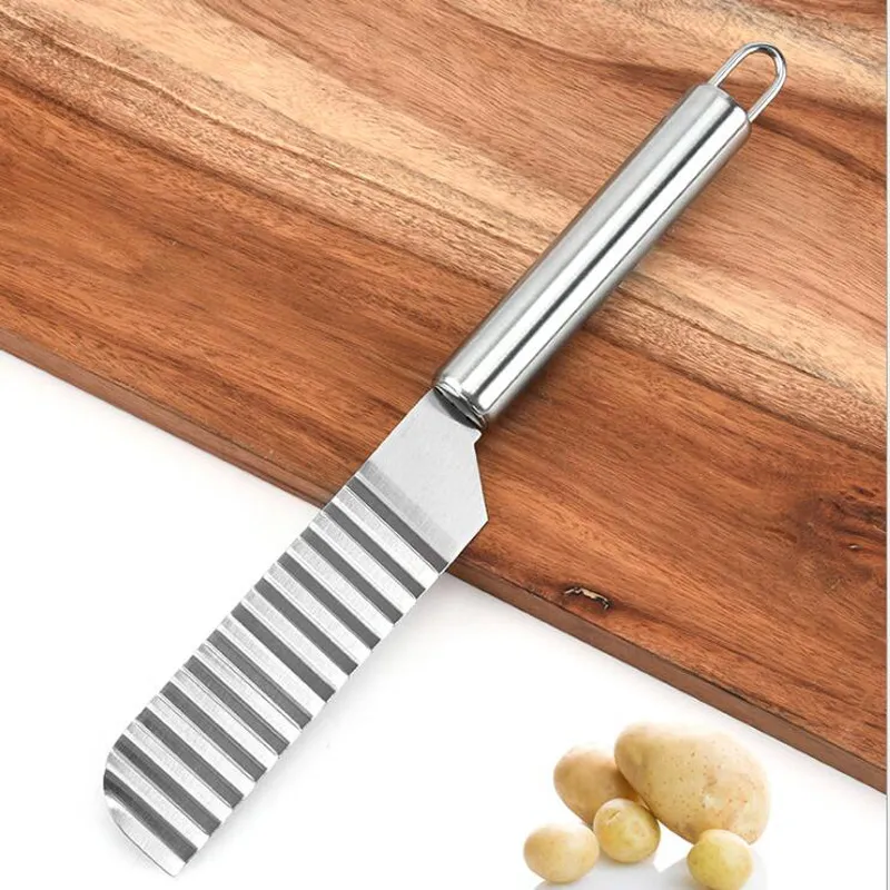 Couteau ondulé pour légumes et pommes de terre en inox_voghion.com