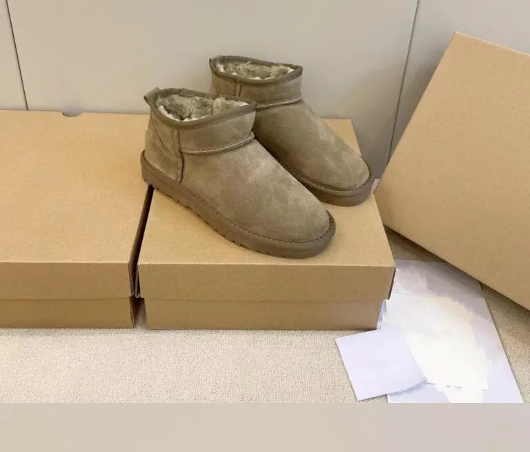 Damen Ultra Mini Shearling Bootie Jetzt weich bequem Schaffell warm halten Boot Hacke mit Karte Dutbag schön_voghion.com