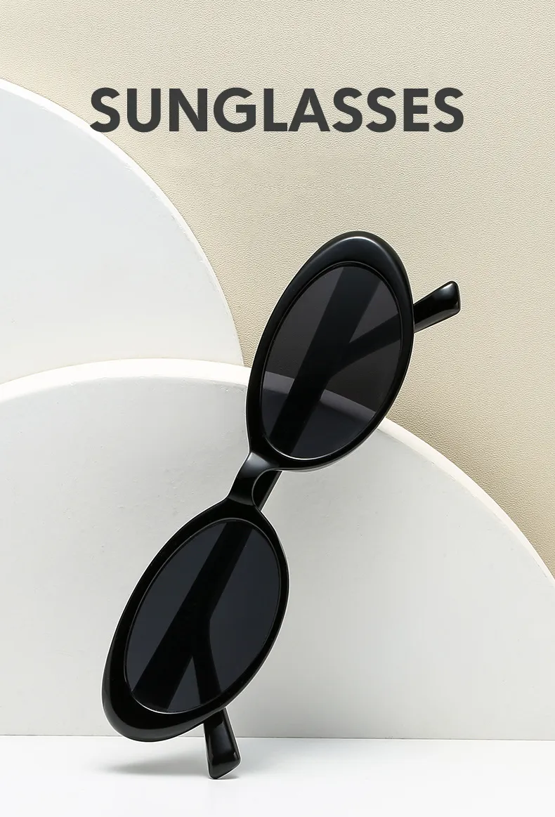 Ochelari de soare vintage cu ramă mică, ochelari de soare de designer de brand, ochelari de soare pentru bărbați, oglindă ovală neagră retro, Oculos De Sol_voghion.com