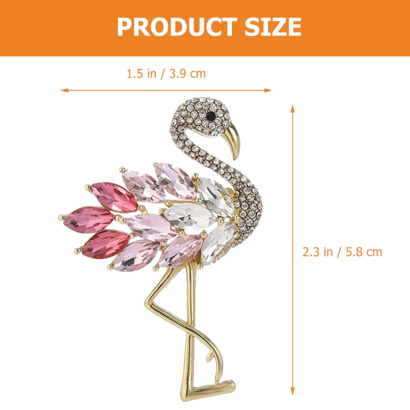 Brooches Brooch Women Vintage Decor Clothing Pin Rhinestone Flamingo For Backpacks Alloy Decorative Clip Shawl Miss_voghion.com