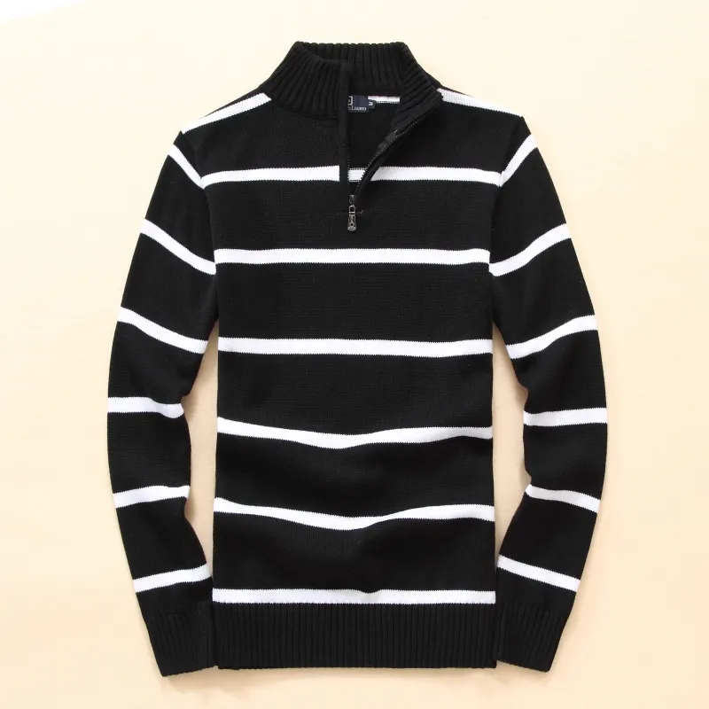 Maglione polo invernale da uomo 2024, in pile, spesso, con mezza cerniera, collo alto, caldo, aderente, casual_voghion.com