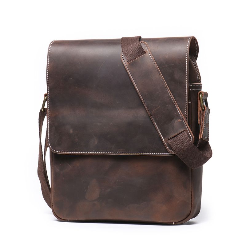 Neue handgefertigte Umhänget aus Leder für Herren, Umhänget, Crazy Horse Leder, Retro-Mode, Rindsleder,_voghion.com