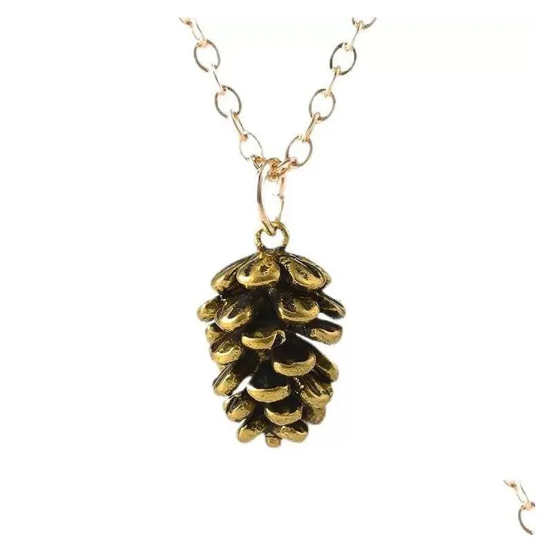 Collana con ciondolo a pigna gioiello natura per donna e uomo_voghion.com