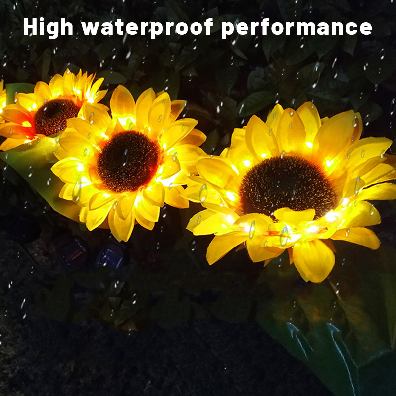 1/2 pz. Luce solare da giardino a forma di girasole LED per esterni, impermeabile, decorativa, per esterni, lampade da prato, luci da giardino_voghion.com