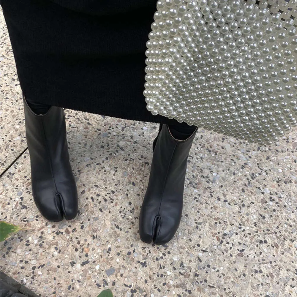 2024 marke Design Tabi Split Toe Chunky High Heel Stiefel Leder atos Mode Herbst Frauen Schuhe Botas Mujer_voghion.com