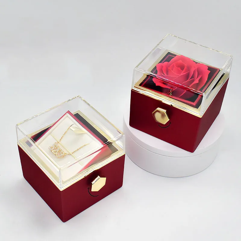 Collane con ciondolo Collana con proiezione con rosa rotante Regalo 100 lingue Ti amo Cuore Gioielli per donne Natale_voghion.com