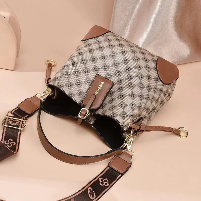 Borsa a secchiello a quadri donna borsa a spalla grande capacità_voghion.com