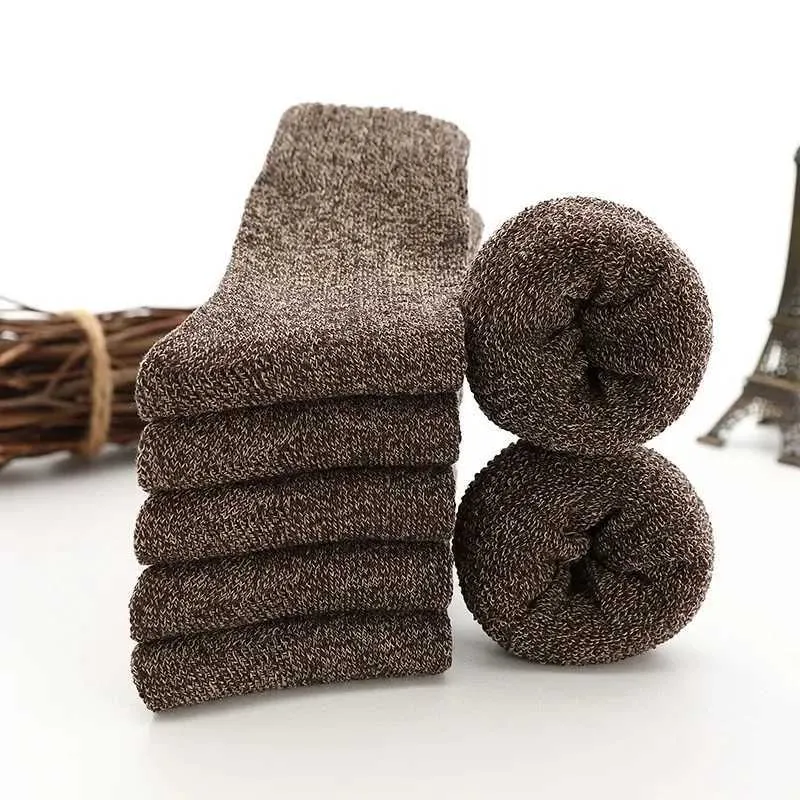 Men's Winter Thicken Wool Mens High Quality Towel Keep Warm Sock Cotton Christmas Gift for Male Thermal Socks 38-45_voghion.com