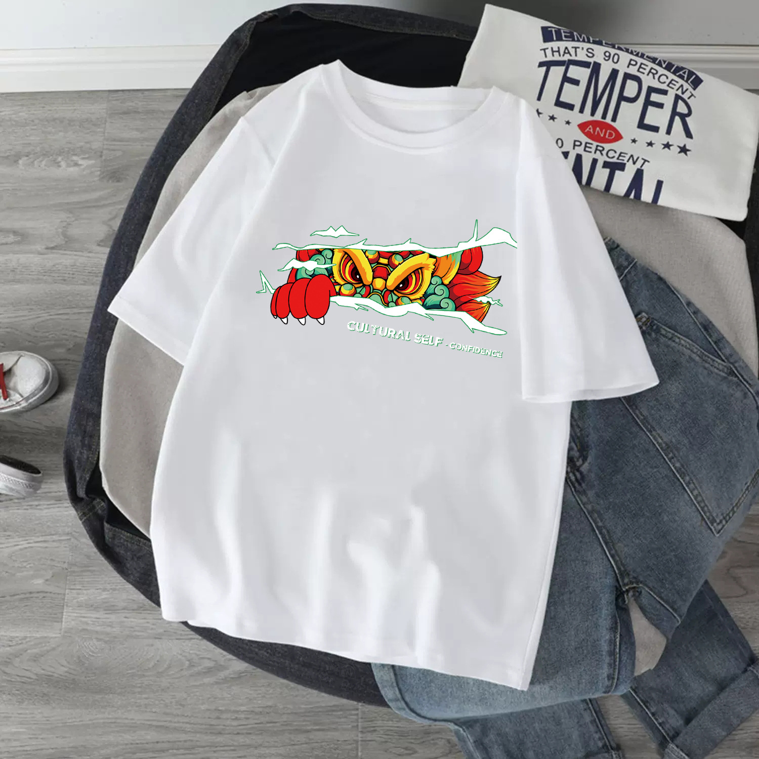 Ανδρικό oversized αθλητικό τοπ με στρογγυλή λαιμόκοψη, μοντέρνο, διάσημο από καθαρό βαμβάκι, μπλουζάκι από το Διαδίκτυο, 2024, νέα μπλουζάκια_voghion.com