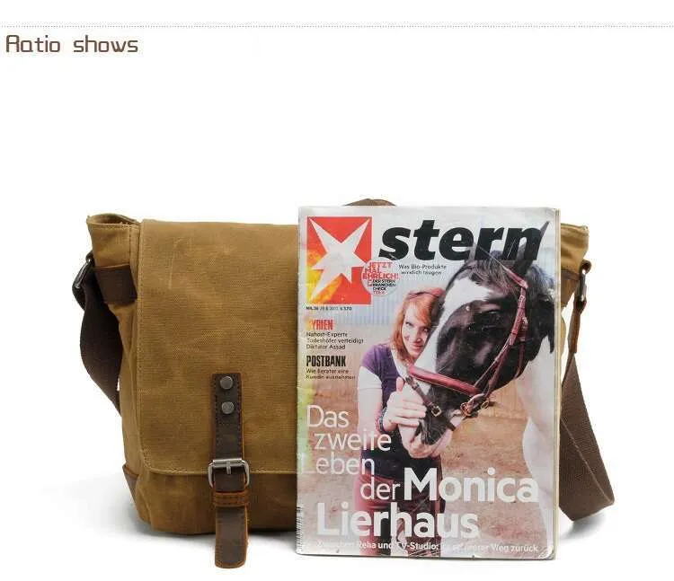 High Quality Male Briefcases Business Messenger Canvas Crazy Horse Leather Travel Crossbody For Men Shoulder Bags_voghion.com