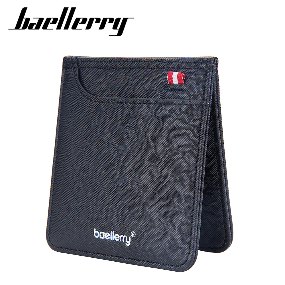 Baellerry new men's card holder simple pattern multi-card slot buckle bank card holder wallet men wholesale_voghion.com