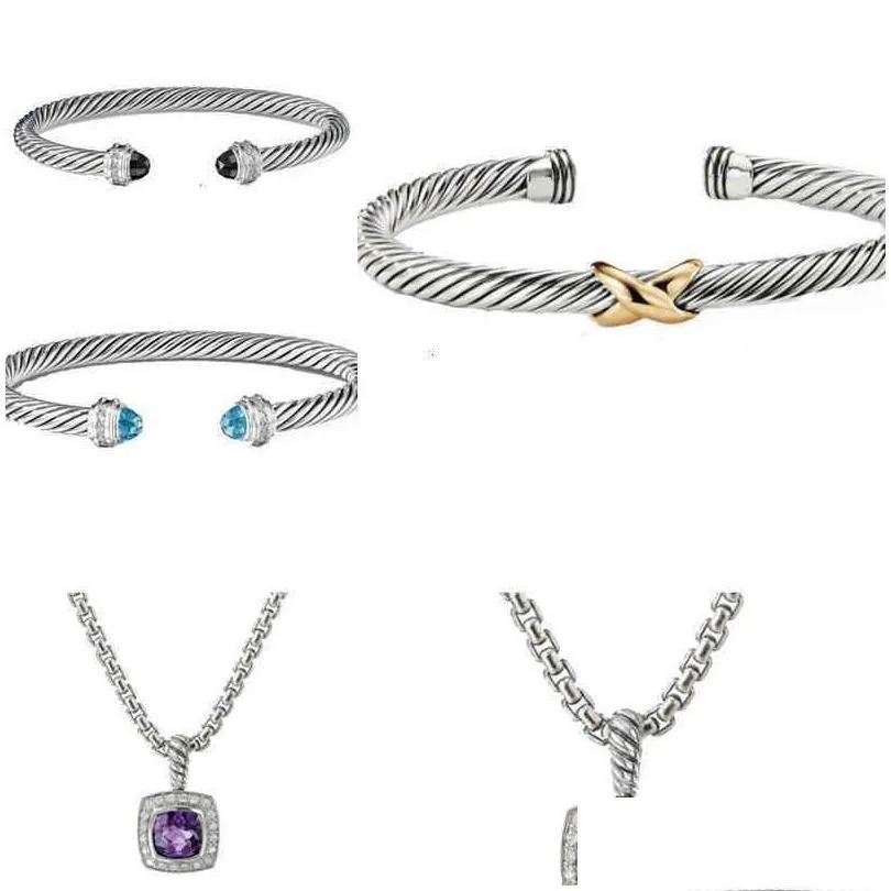 Käevõru kaelakee Dy Jewelry käevõru Sliver meeste ja naiste plaatina pärlpeaga mood mitmekülgsed keerdkäevõrud ehted_voghion.com