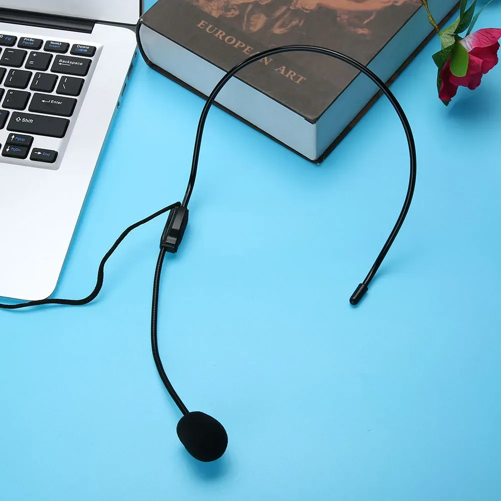 PUJIMAX 3.5mm Head-mounted Wired Loudspeaker Lavalier Microphone Handsfree Teacher Microphone For Teaching Tour Guide_voghion.com