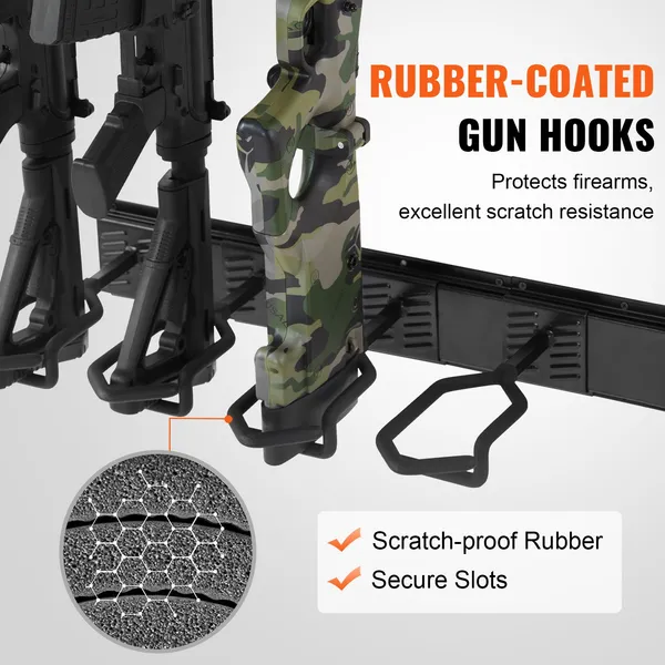 VEVOR Gun Rack, Indoor Gun Rack Wall Mount, 6-Slot Vertical Rifle Shotgun Gun Rack, 180 Lb Heavy Duty Metal Wall Gun Rack Display Stand With Soft Pa_voghion.com