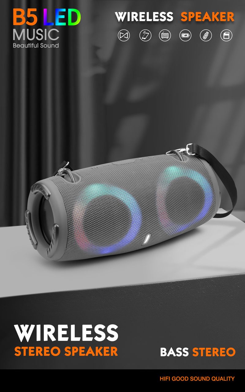 Difuzor Bluetooth MINI-XTREME3RGB cu tobă de război portabilă cu lumină de ambianță rece, potrivită pentru activități în aer liber de petrecere_voghion.com