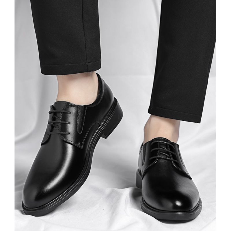 Derby en cuir de style britannique pour marié, chaussures d'affaires en cuir de vache pour hommes d'automne_voghion.com