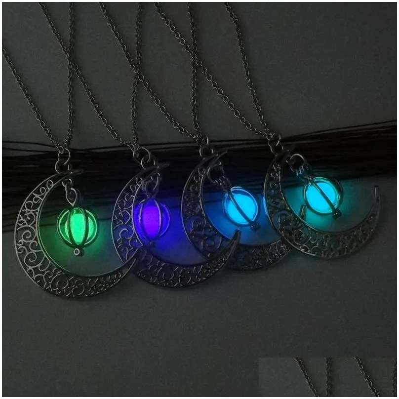 Ogrlice s privjeskom koje svijetle u mraku, ogrlica s svjetlećim mjesecom, modni nakit za žene i djecu, poklon, dostava bez narudžbe_voghion.com