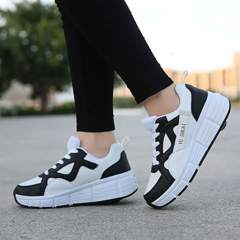 Roller Sneaker Outdoor Indoor Skating Detachable Kids Skates Breathable Blade Boy Flying Shoes Gear White 32_voghion.com