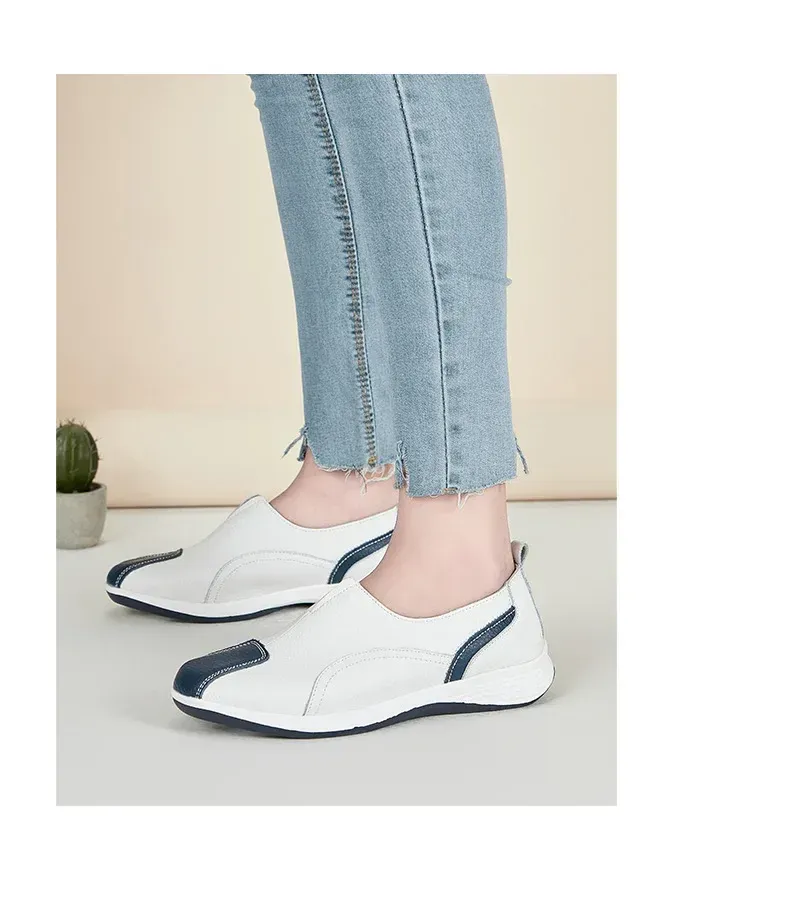 Genuine Leather Women 2024 Spring Autumn Slip-on Casual Flats Woman Fashion Loafer Ladies Shoes atos Mujer_voghion.com