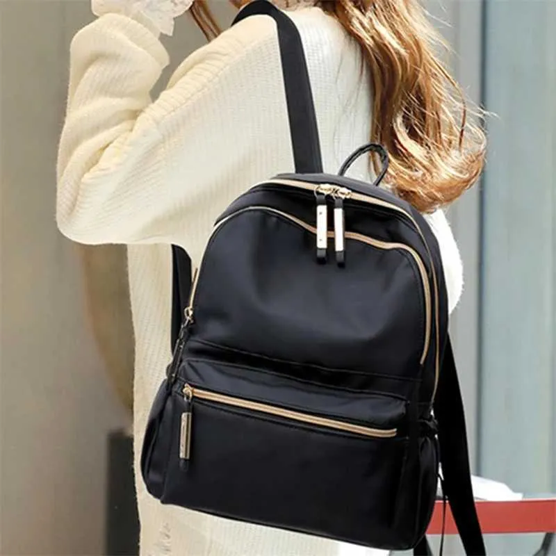 2024 Neie Waasserdichte Nylon Rucksack Fraen Multi-Pocket Reesrucksäck Frae Schoultasch Fir Teenager Meedercher Buch_voghion.com