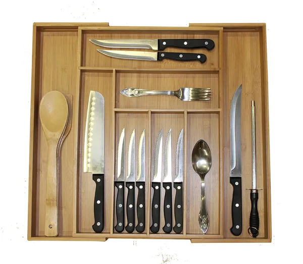 Oceanstar 5 Piece Bamboo Expandable Drawer Utensil Organizer Set_voghion.com