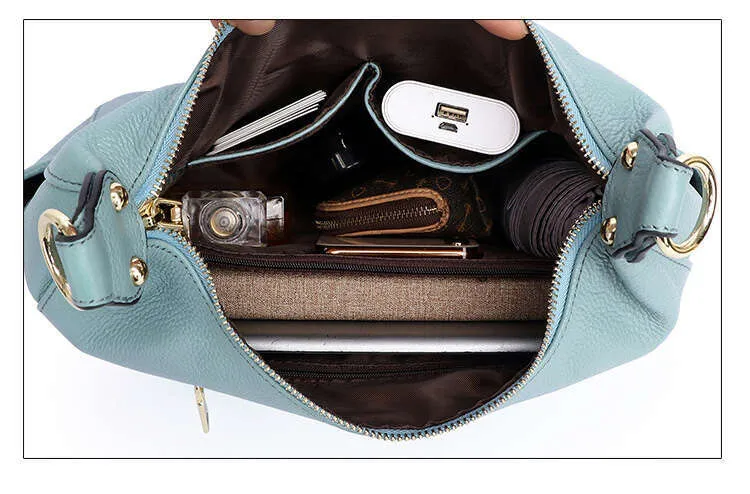 Zency Borsa a mano in vera pelle morbida di alta qualità, grande capacità, da donna, hobo, elegante, classica, a tracolla_voghion.com