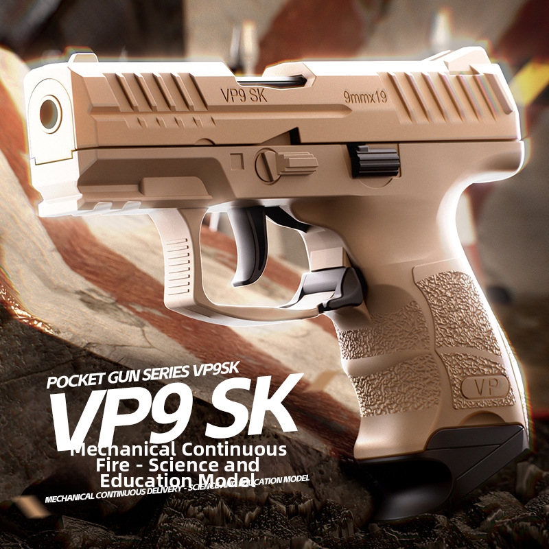 VP9 SK Toy Gun, Soft Bullet, Anti Blowing, Mechanical Automatic Toy Pistol Launcher, Educational Model