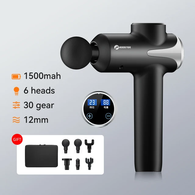 BOOSTER M2-E LCD Display Massage Professional Deep Muscle Massager Pain Relief Body Relaxation Fascial Gun Fiess_voghion.com