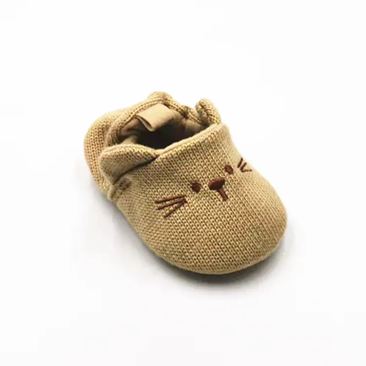 Adorabil pentru sugari Toddler băiat fată tricotată pătuț pantofi Cutefeet drăguț desene animate anti-alunecare Prewalker Baby papuci 0-18 luni_voghion.com
