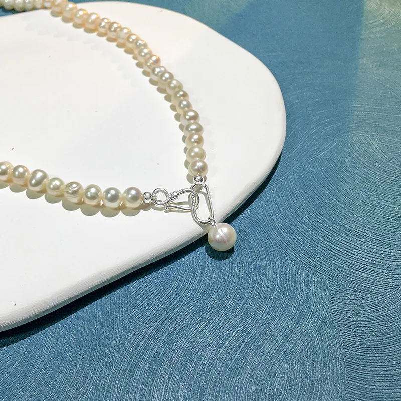 Ketten Echte Natürliche Perlenkette Frauen Sier Barock Kragenkette Weiblicher Schmuck Mädchen Party Geschenk Bankett_voghion.com