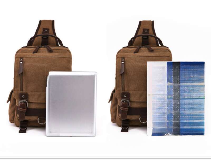 Zaino da viaggio alla moda in tela per esterni, diagonale OL adatto per uomini e donne, zaino singolo_voghion.com