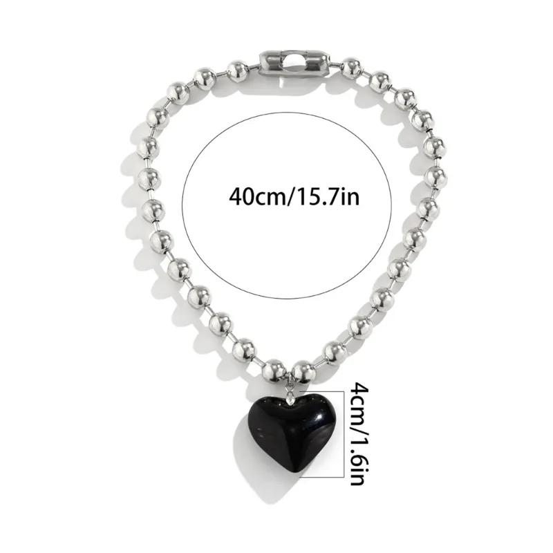 Colliers pendentifs coréens en forme d'amour avec chaîne de perles rondes et cristal, collier ins clavicule, dropshipping_voghion.com