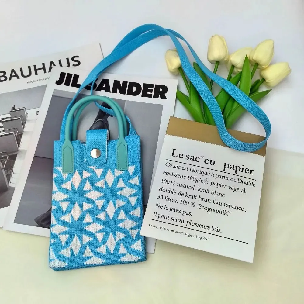 Mini-Schultertasche, süße Handy-Studenten-Umhängetasche, gestrickte Handtasche, Schlüsselhalter, Lippenstift-Tasche 240725_voghion.com