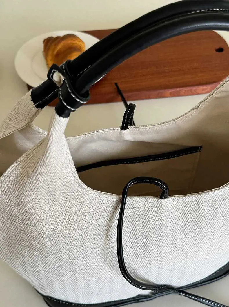 Vintage canvas schoudertas dames grote hobo tas handtas_voghion.com