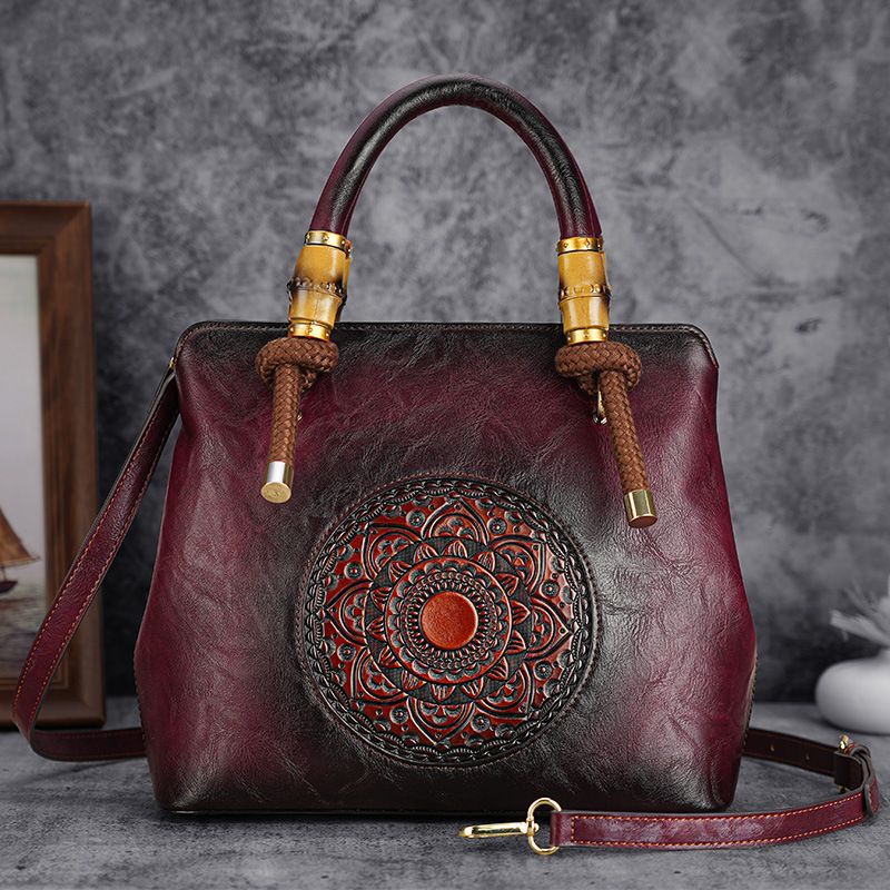 2024 Vintage Schulter Umhängetaschen Spleißen litche geprägte Handtasche für Damen Geschenk Geldbörse PU Leder_voghion.com