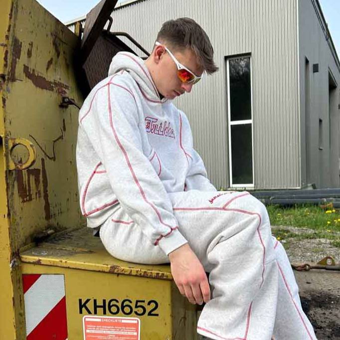 ​​Unisex Embroidered Letter Hoodie - Oversized Streetwear Pullover With Drop Shoulder & Kangaroo Pocket For Men And Women​​_voghion.com