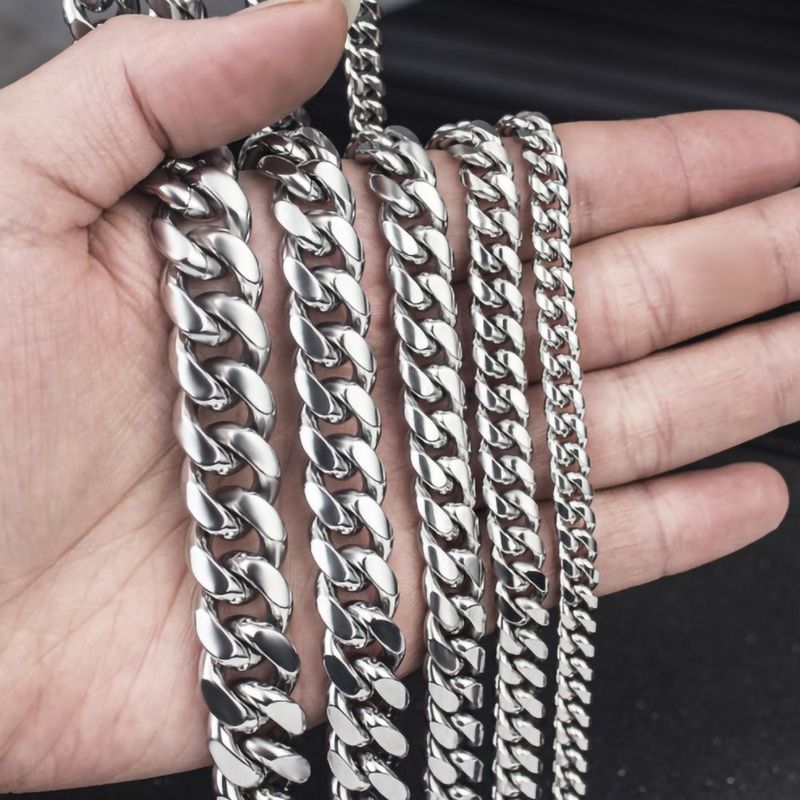 Titanium Steel American Necklace For Men And Women, Simple Collarbone, Trendy Brand, Versatile Cuban Hip-hop Thick_voghion.com