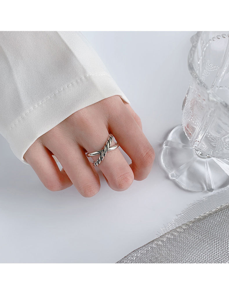 Bolu Jewelry Anello in argento puro serie S vecchia, design piccolo e versatile, anello per finger food aperto personalizzato_voghion.com