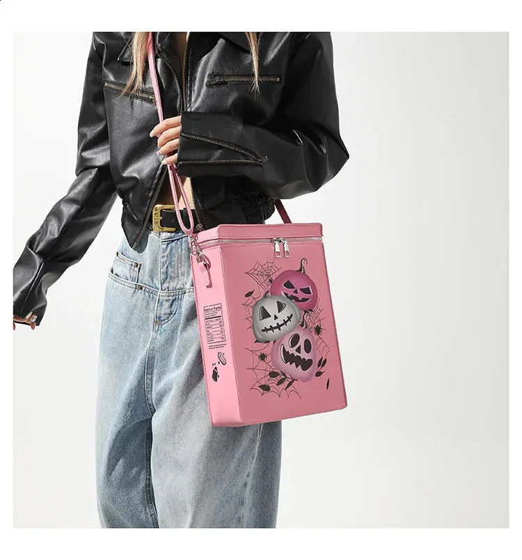 Lustiger süßer Schulrucksack für Mädchen, Damen-Handtasche, schwarz, Gothic-Punk-Stil 240912_voghion.com