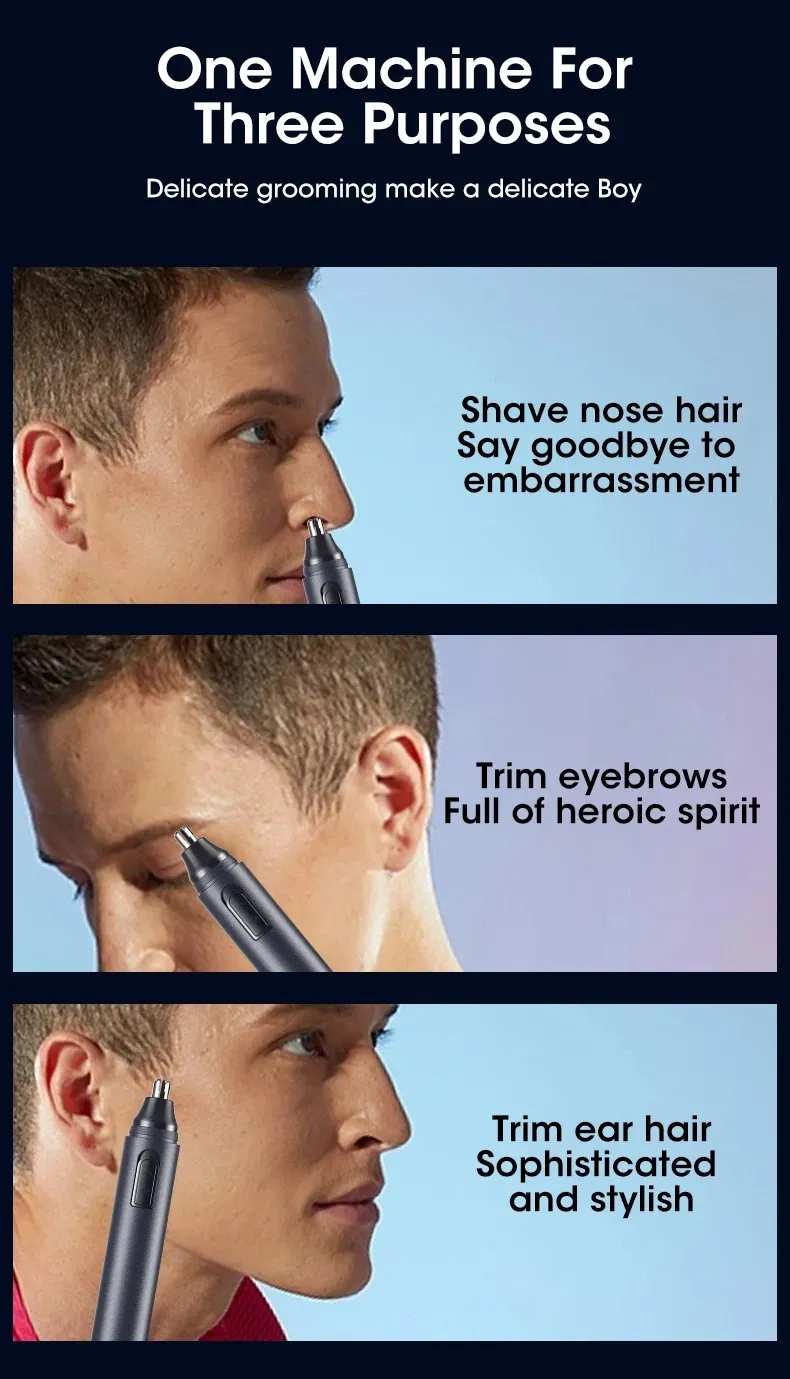 Metal Nose Trimmer - Battery Operated_voghion.com