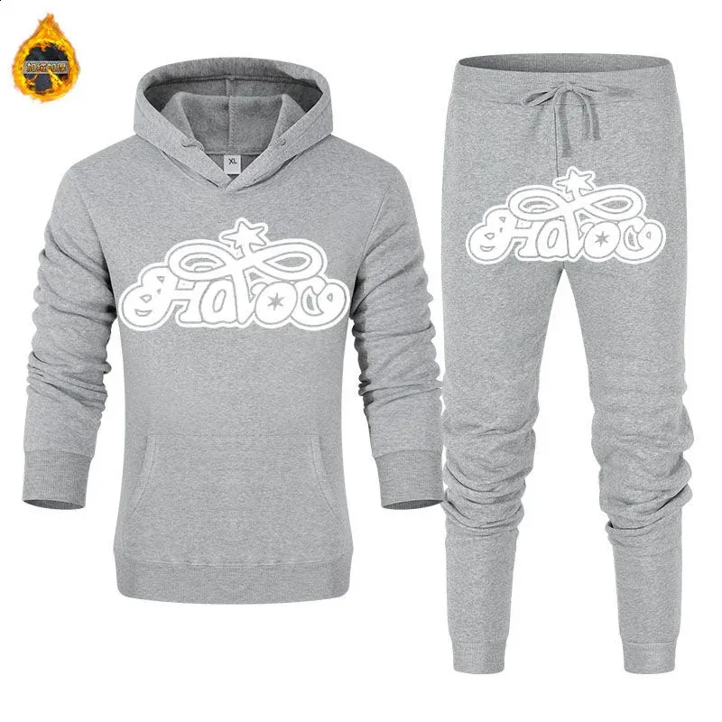 Haruku Hiphop Y2K Parça Set İnce Kapşonlu Üstler Rahat Eşofman Pantolon Takım Erkek Kadın Moda Mektup Baskılı Ana Cadde_voghion.com