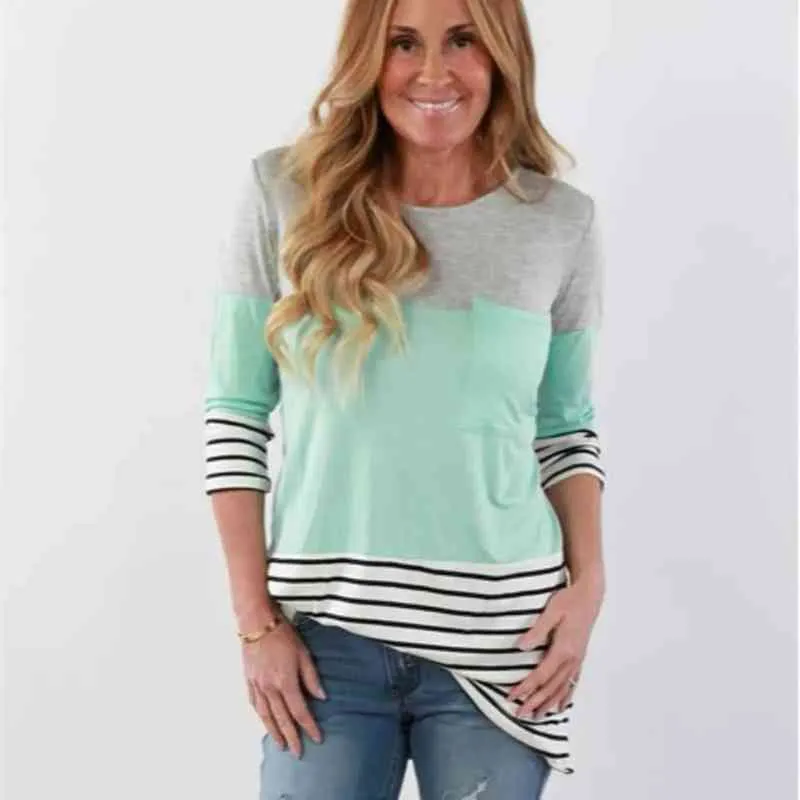 Frauen Schwangere Mutterschaft Kleidung Stillen Tops Stillen Gestreiften T-shirt Mama Langarm S/M/L/Xl/Xxl L220801_voghion.com