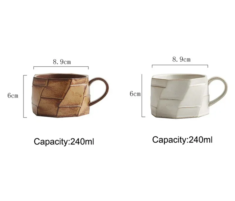 Vintage Japanese Ceramic Coffee Mug Handmade Aesthetic Gift_voghion.com