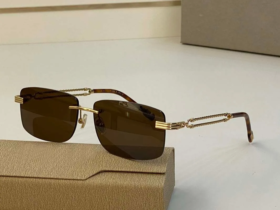 metal frame rectangle eyeglass Business Style Man Sunglasses Frames Clear glasses Frameless Gun Gold Optical Frame High_voghion.com